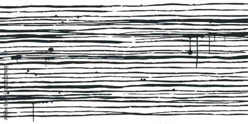 Valokuva Dripping black ink horizontal lines with paint splashes brush stroke hand drawn