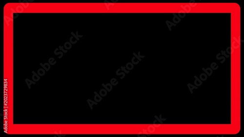 Red U Shape Outline On Black Background bracket