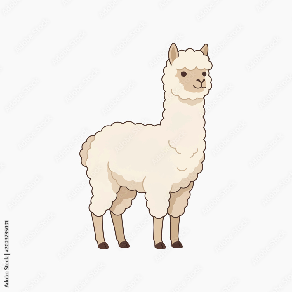 Fototapeta premium Cute Stylized Alpaca