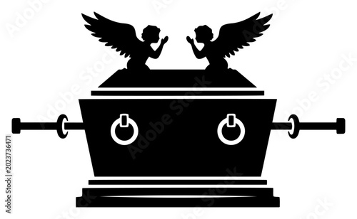 Obraz na plátně Ark of the Covenant with cherubim angels representing sacred biblical heritage i