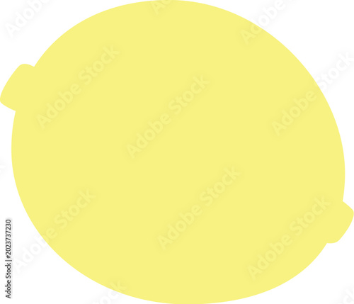 Tableau sur toile Minimalist Yellow Lemon Silhouette Flat Vector Icon Isolated on White Background