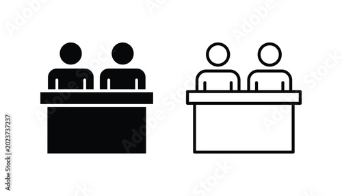 Slika na platnu Committee board icon. Candidates icon. Jury justice icon set.