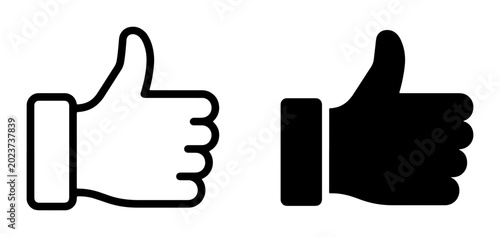 Foto Thumbs Up Icons, Approval Symbols, Positive Feedback Gestures, Vector Graphics f