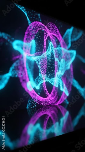 Dark abstract space with faint glowing particles