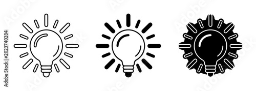 Foto Illuminated Lightbulb Icons, Idea Generation Symbols, Innovation Concepts, Creat