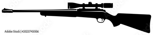 Fotografía Hunting rifle with telescopic sight and scope black silhouette style
