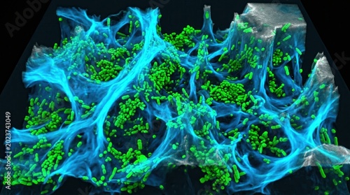 Biofilm Extracellular Matrix Polysaccharide Staining Confocal