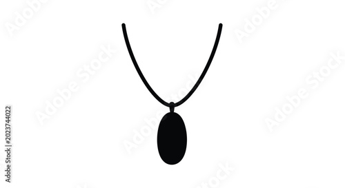 Fotografija Pendant necklace on white background silhouette high quality
