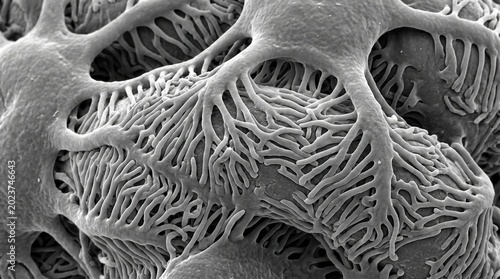 Kidney Glomerulus Podocyte Foot Process SEM Filtration Slits