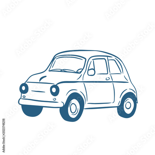 Foto Vintage Retro Car Vector Illustration