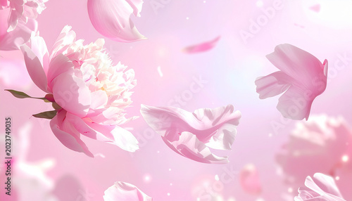 Pink floral blossoms and petals