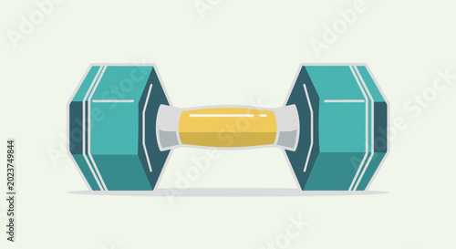 Photos Hex Dumbbell Flat Vector Illustration