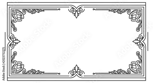 Foto Vintage Ornamental Line Art Frame Vector