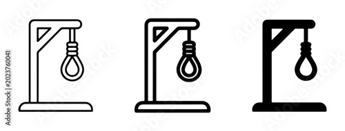 Tablou pe pânză Gallows Icon Set, Execution Symbol, Justice Symbol, Criminal Justice, Punishment