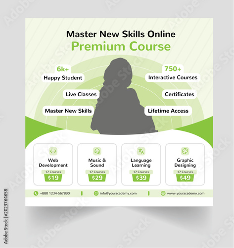 Online Course Advertisement Square Flyer