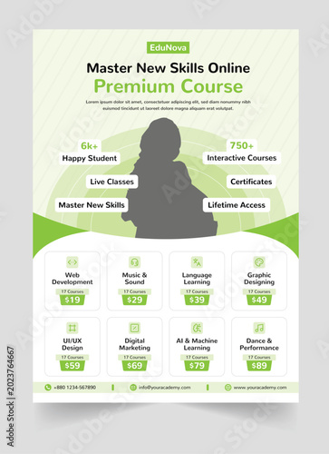 Online Course Education Flyer Template