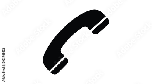 Schilderij op canvas Black telephone handset silhouette on a white background silhouette