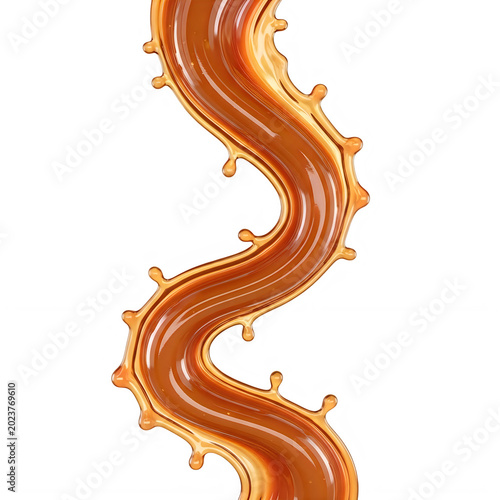 Smooth golden liquid splash with elegant curves and dynamic fluid motion transparent background