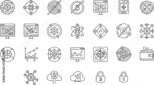Bild auf Leinwand Customer Experience Feedback Engagement Metrics and Service Performance Icon Set