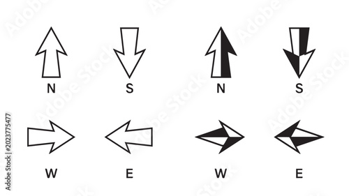 Obraz na płótnie Compass rose icons set