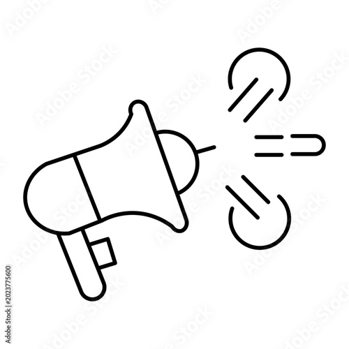 Tableau sur toile A megaphone icon with sound waves isolated on transparent background promoting c
