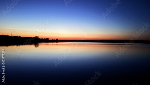 sunset over the river