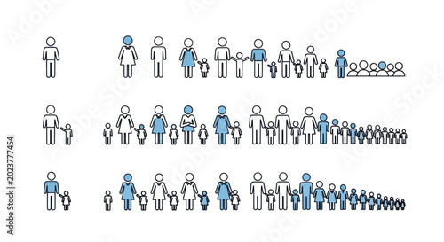 Family and community icon set