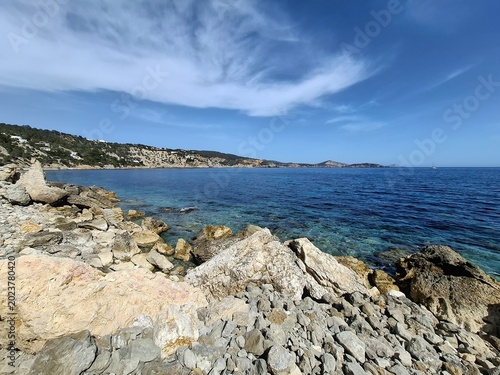the coast of the mediterranean sea in Ibiza
