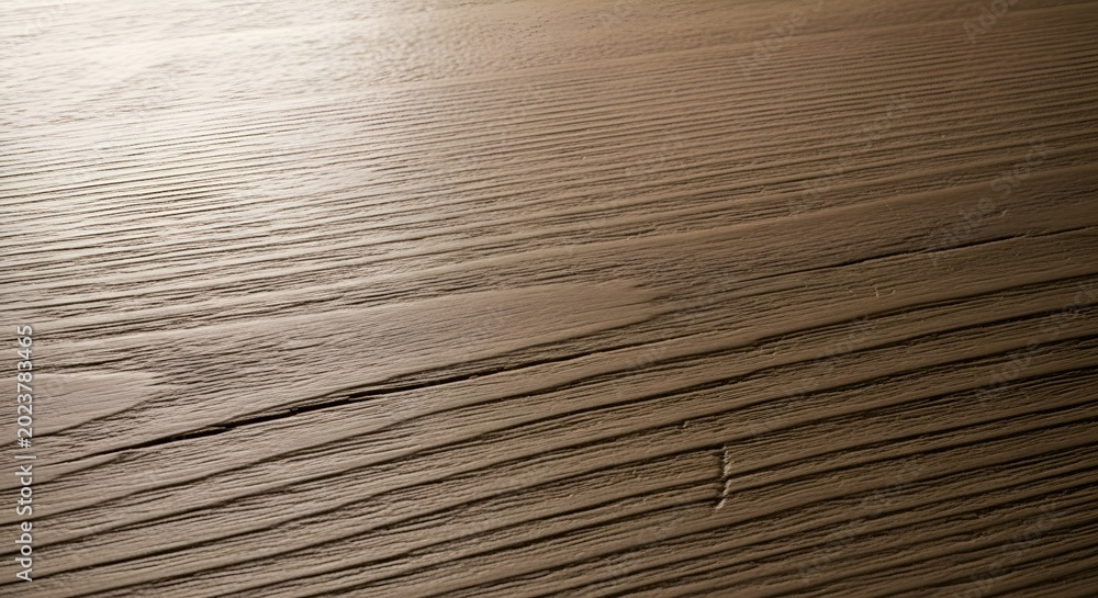 Fototapeta premium Textured wood surface with horizontal lines and subtle shadows