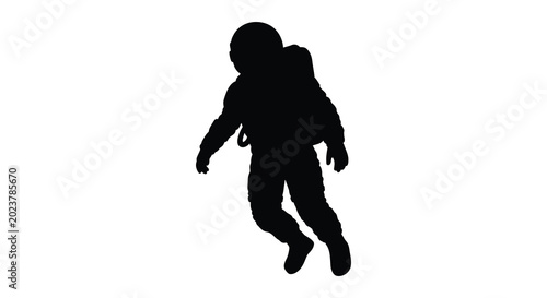Obraz na płótnie Astronaut in spacesuit black silhouette