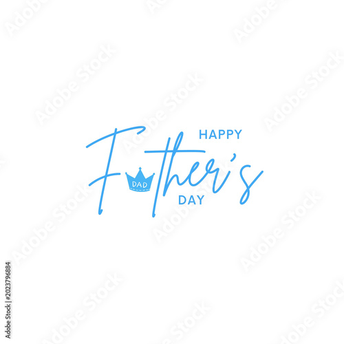 Blue Minimalist Father's day lettering with dad's king crown
