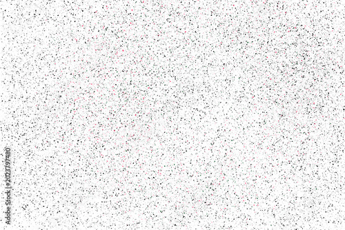 Tableau sur toile Abstract noisy pattern with fine black red and green speckles on clean white background