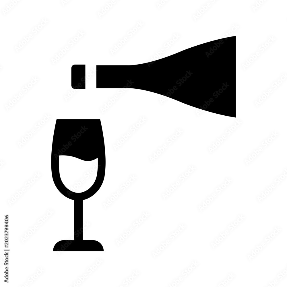 Obraz premium Wine production icon. Food and winemaking filled symbol. Black and white.