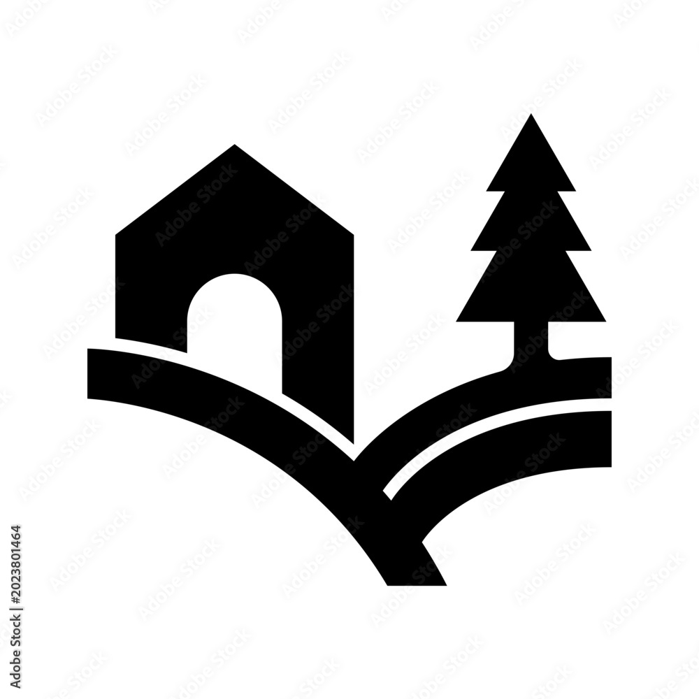 Obraz premium Farm house icon. Industry and farming filled symbol. Black and white.