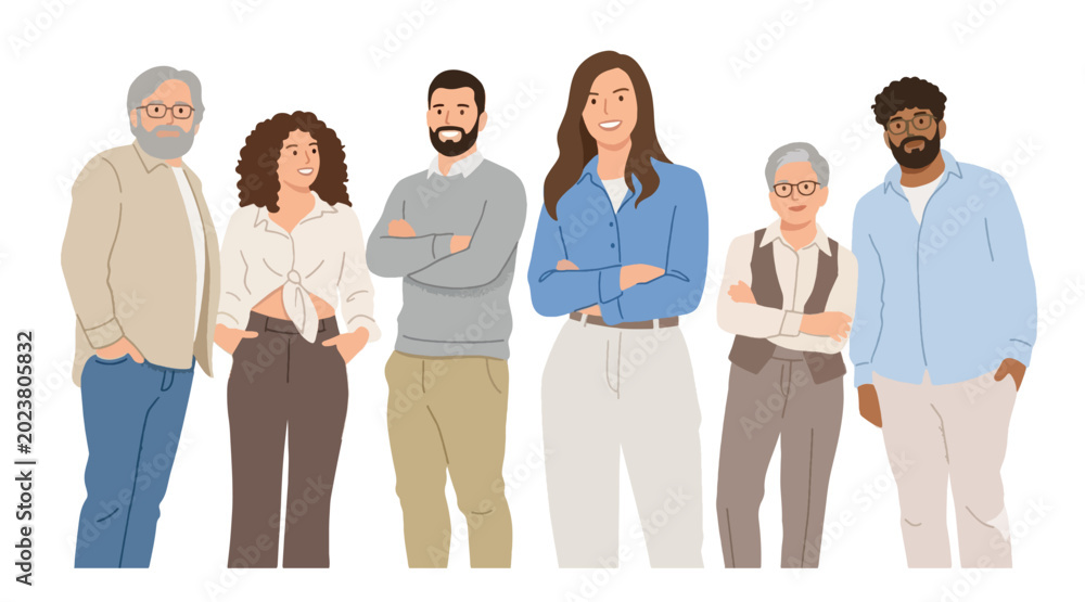 Obraz premium Group of people Business office worker people set vector isolated on white background