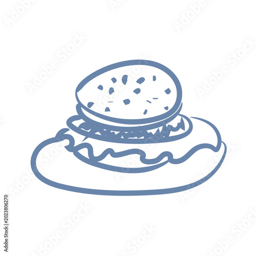 Burger sign symbol travel ui mascot logo icon doodle
