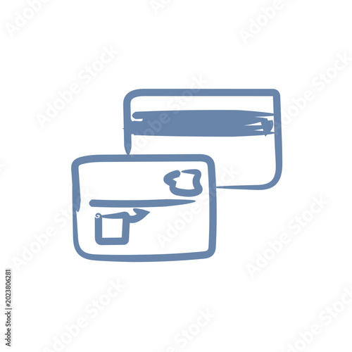 Credit card sign symbol travel ui mascot logo icon doodle
