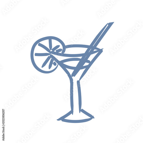 Cocktail sign symbol travel ui mascot logo icon doodle
