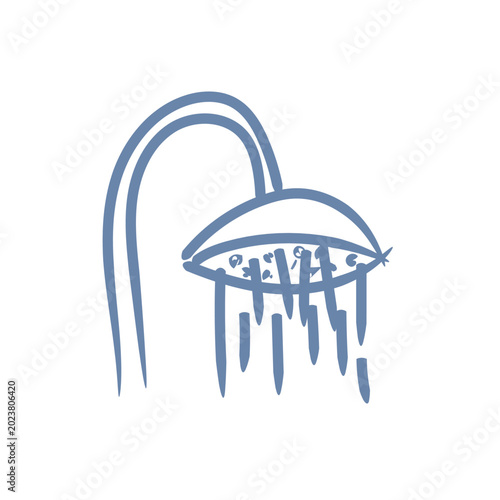 Shower bathroom sign symbol travel ui mascot logo icon doodle
