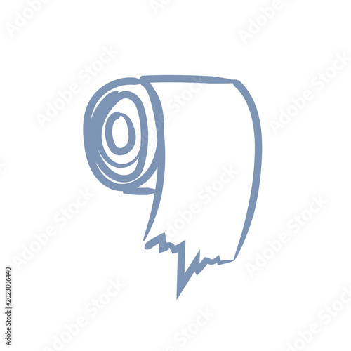 Toilet paper restroom sign symbol travel ui mascot logo icon doodle
