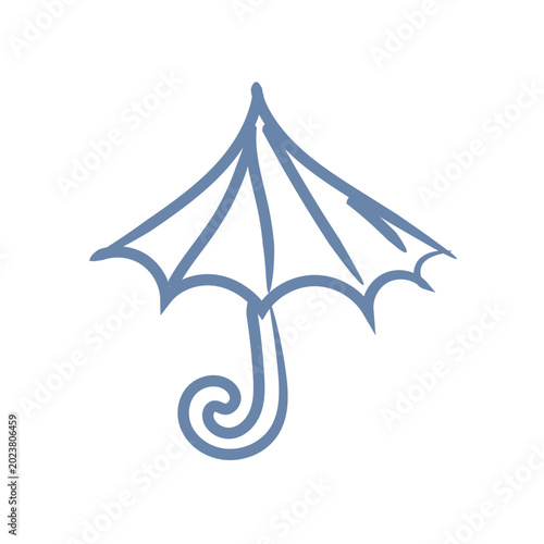 Umbrella sign symbol travel ui mascot logo icon doodle
