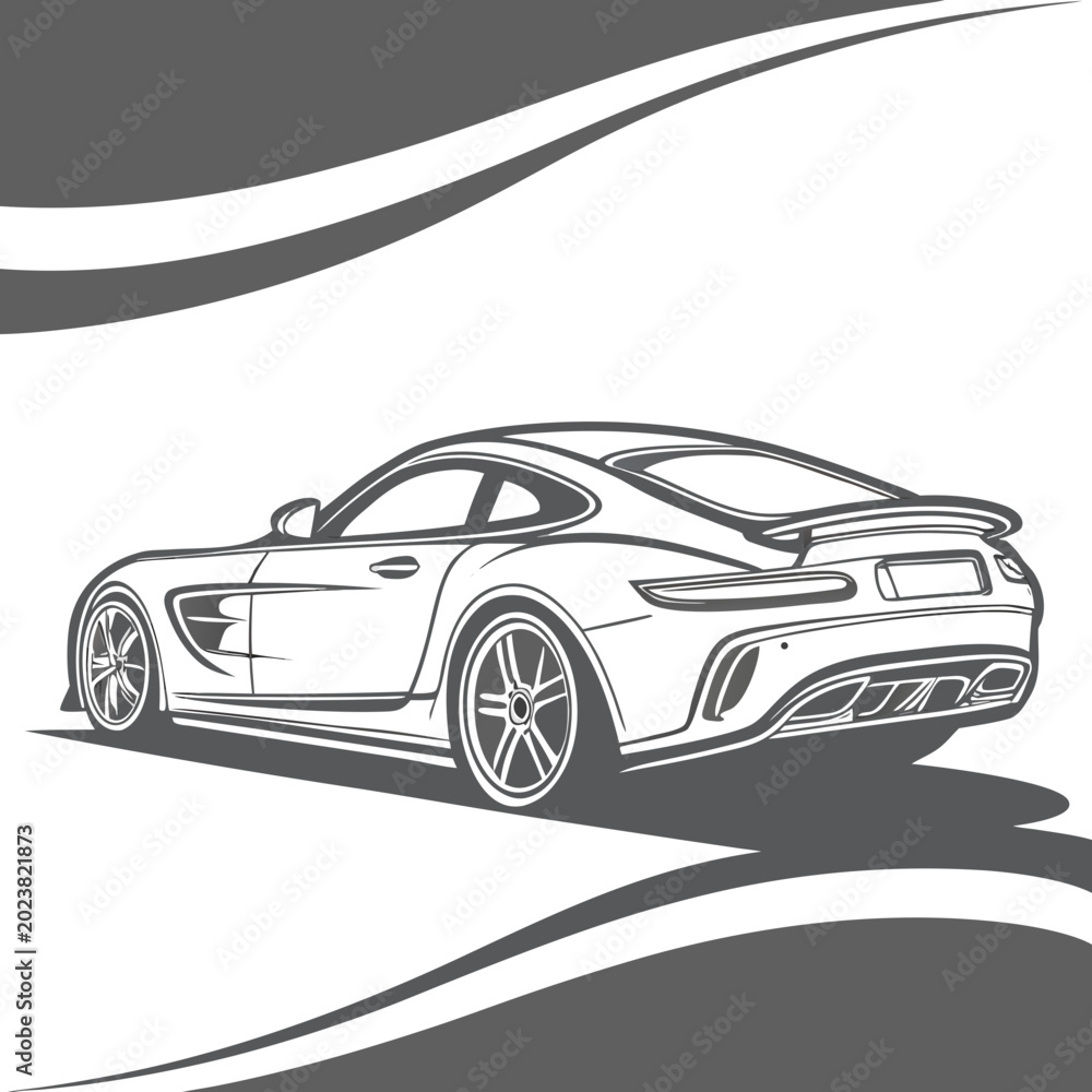 Fototapeta premium Sport car automotive vehicle outline graphic design with automotive, supercar
