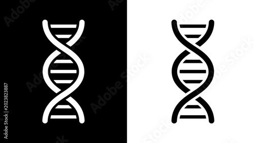 DNA double helix icon monochrome