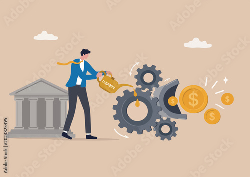Fotografie Financial or money liquidity to help economic stimulus, central bank monetary po