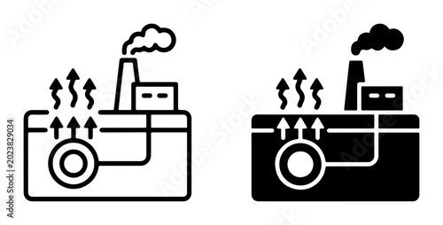 Konstfotografi Industrial Factory Icons, Heat Exchange System, Energy Production, Environmental