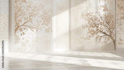 Abstract blurred background of Islamic interior design.
