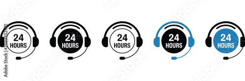 Bild auf Leinwand customer support icon 24 hours contact support service call center icon symbol i