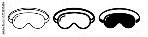Sleep Mask Icons Set, Eye Cover Vector Graphics, Rest and Relaxation Symbols