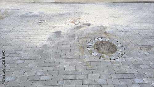 Fotografía Budowa nawierzchni z betonowej kostki brukowej