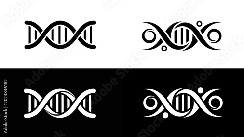 DNA double helix icon monochrome